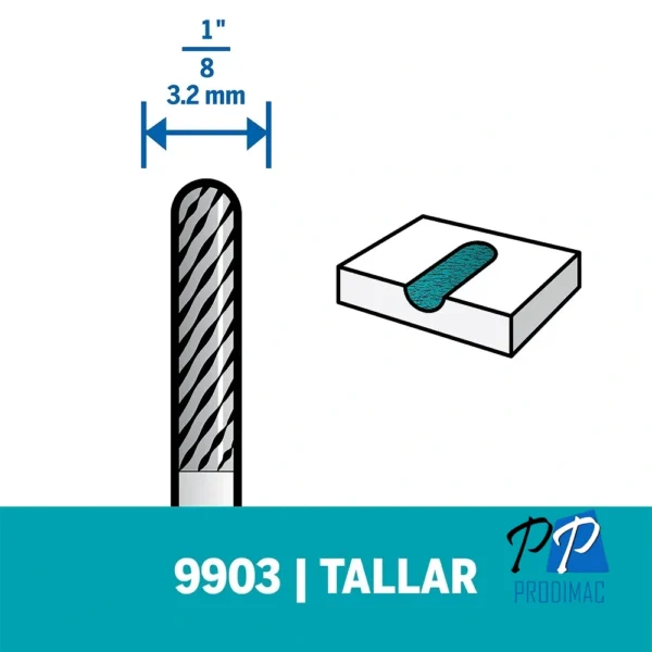 2615.009.903-000-4.webp Fresa Recta de Carburo de Tugsteno 1/8" Dremel 9903 2615.009.903-000
