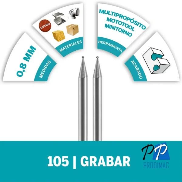 Fresa de Grabado Redonda 1/32" Dremel 105 2615.010.5AE-000