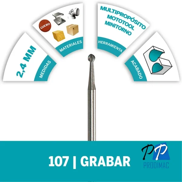2615.010.7AE-000-3.webp Fresa de Grabado Redonda 3/32" Dremel 107 2615.010.7AE-000