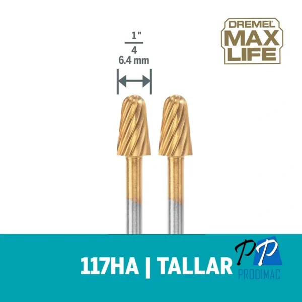 Fresa de Alta Vel 1/4" Max Life 117HP Dremel 2615.011.7HA-000