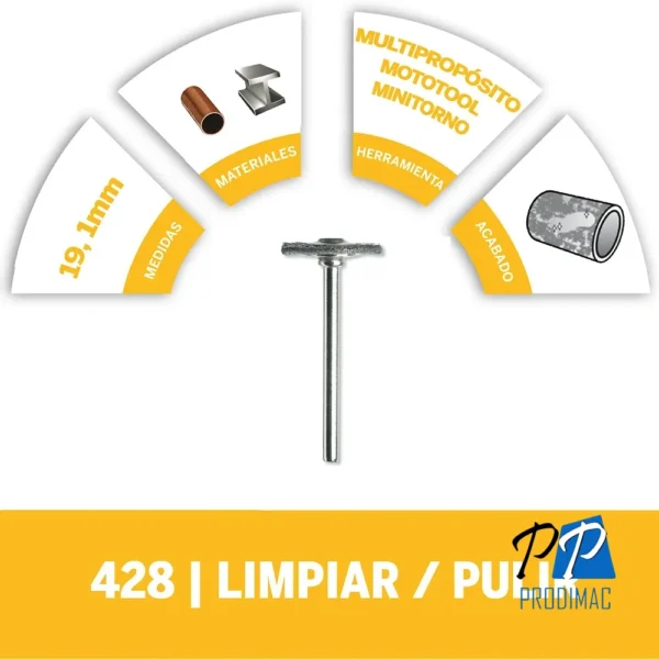 Cepillo de acero al carbon 3/4 Dremel 428 2615.042.8AB-000
