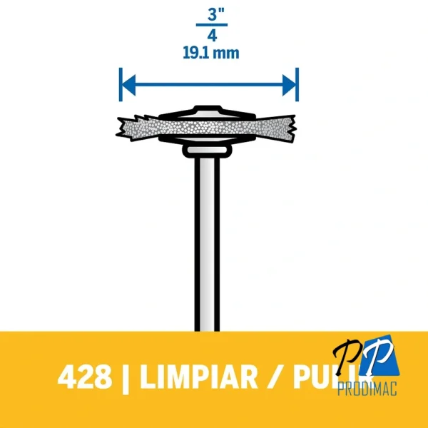 Cepillo de acero al carbon 3/4 Dremel 428 2615.042.8AB-000