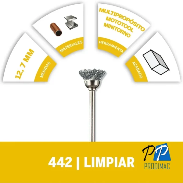 Cepillo de Acero al Carbón 1/2" Dremel 442 2615.044.2AC-000