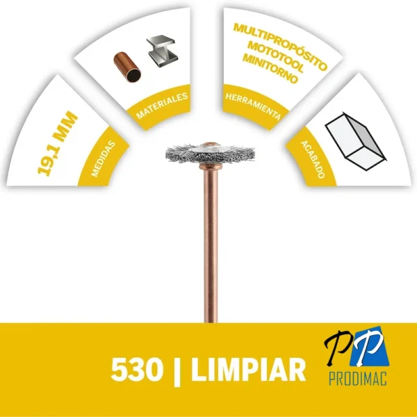 Cepillo Acero Inoxidable 3/4" Dremel 530 2615.053.0AC-000