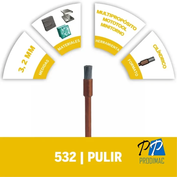 Cepillo de Acero Inoxidable 1/8" Dremel 532 2615.053.2AA-000