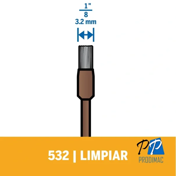Cepillo de Acero Inoxidable 1/8" Dremel 532 2615.053.2AA-000
