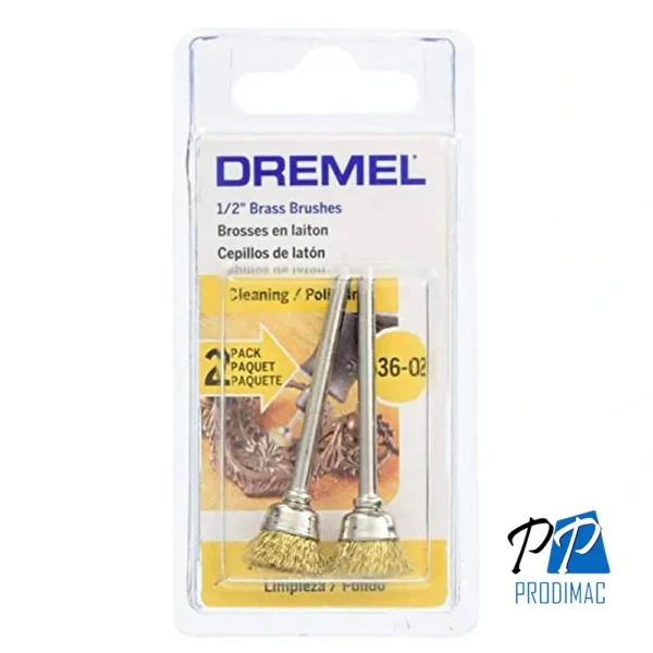 2615.053.6AB-000-2.webp Juego de 2 Cepillos de laton 1/2" Dremel 536 2615.053.6AB-000
