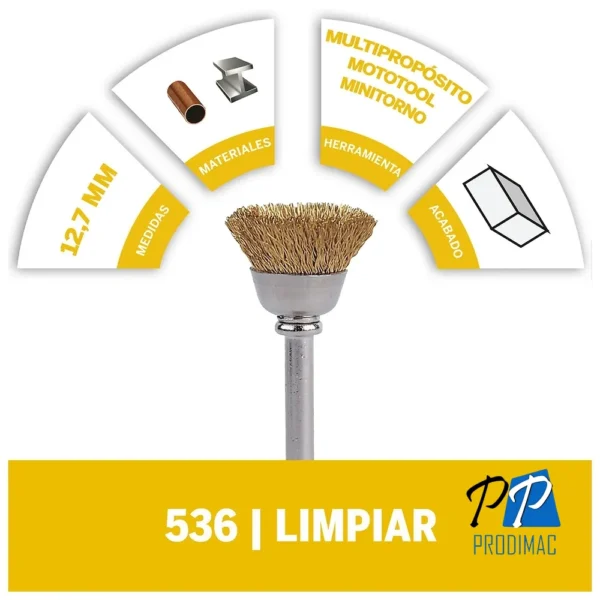 2615.053.6AB-000-3.webp Juego de 2 Cepillos de laton 1/2" Dremel 536 2615.053.6AB-000