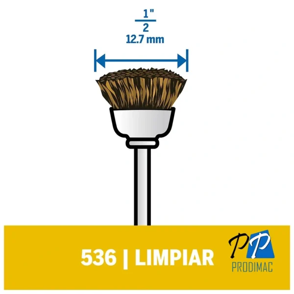 2615.053.6AB-000-4.webp Juego de 2 Cepillos de laton 1/2" Dremel 536 2615.053.6AB-000