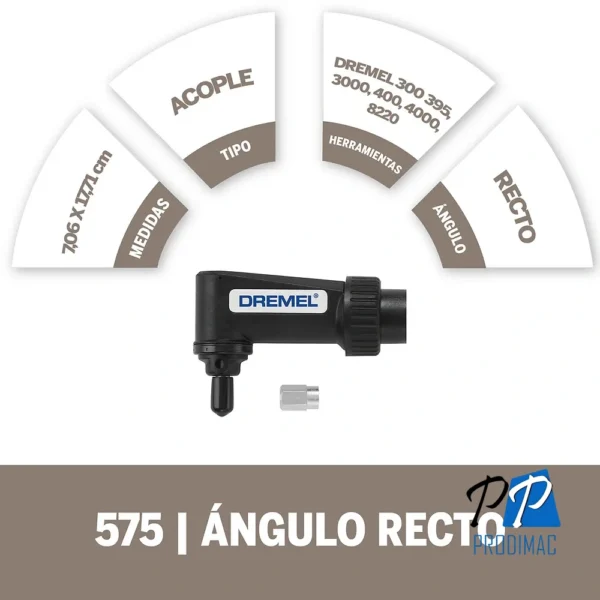 Aditamiento cabezal angular Dremel 575 2615.057.5AD-000
