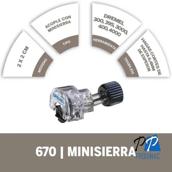 Aditamento para Minitorno Mini Sierra Circular 1 1/4" Dremel 670 2615.067.0AC-000