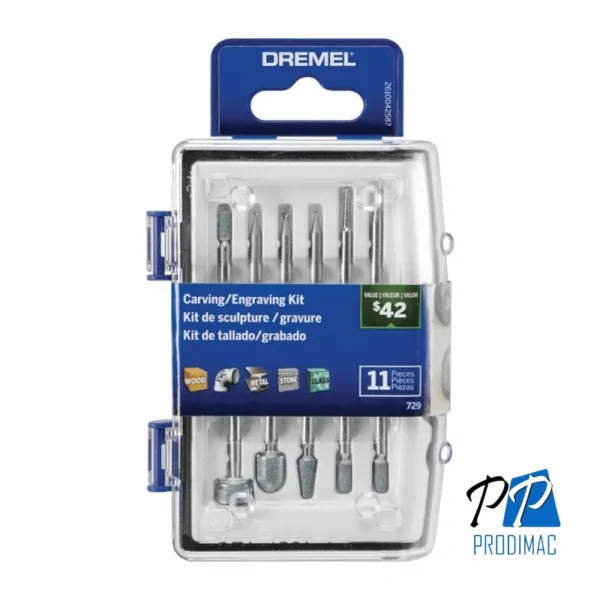Kit de Accesorios para Tallado / Grabado 11 Piezas Dremel 729 2615.072.9AA-000