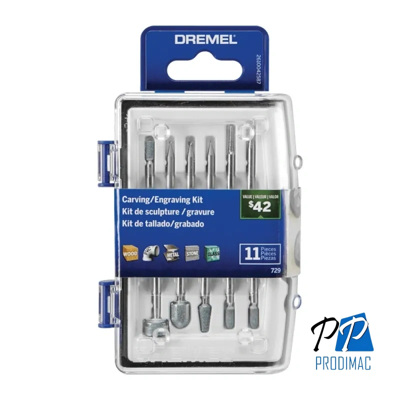 Kit de Accesorios para Tallado / Grabado 11 Piezas Dremel 729 2615.072.9AA-000