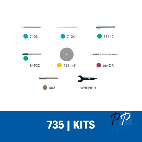 Micro Kit de 8 Accesorios Giratorios para Vidrio y Piedra Dremel 735-01 2615.073.5AA-000