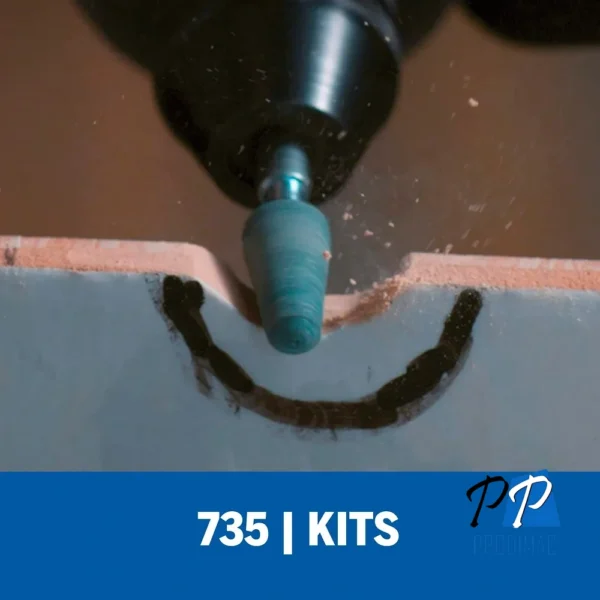 Micro Kit de 8 Accesorios Giratorios para Vidrio y Piedra Dremel 735-01 2615.073.5AA-000