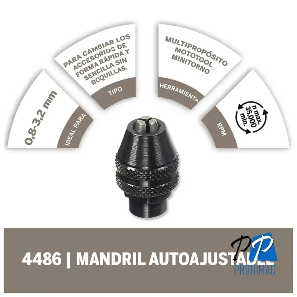Mandril cambio rapido 1/32 - 1/8 Dremel 4486 2615.448.6BR-000