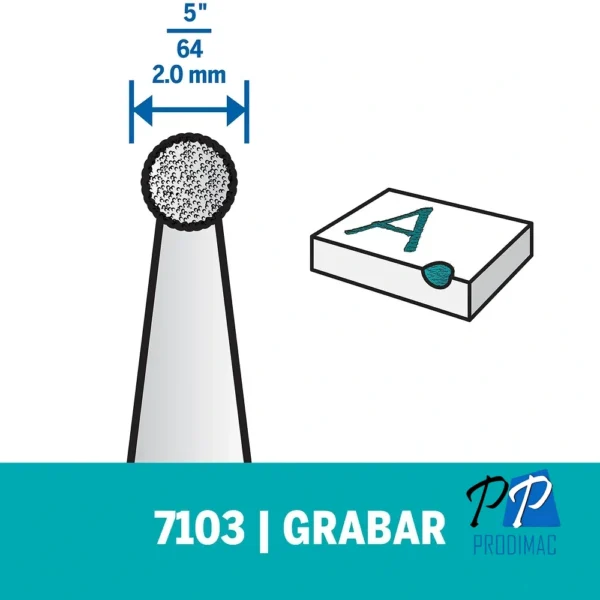 Punta de Diamante Esférica 5/64" Dremel 7103 2615.710.3AE-000