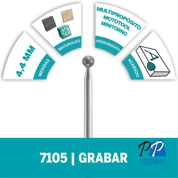 Punta de Diamante redonda 11/64 Dremel 7105 2615.710.5AC-000