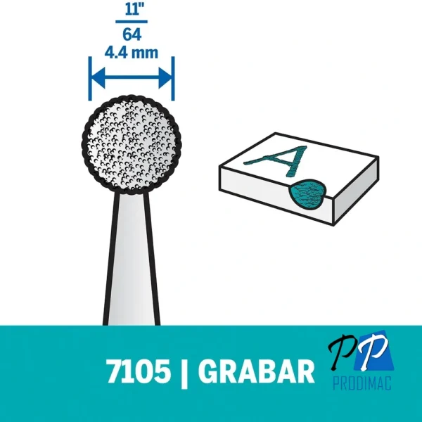Punta de Diamante redonda 11/64 Dremel 7105 2615.710.5AC-000