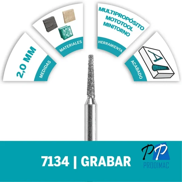 Punta Diamantada 5/64" Dremel 7134 2615.713.4AE-000