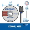 Kit de Discos de Corte 11/2" 5 Unid EZ-LOCK RA + Mandril Dremel EZ406 2615.E40.6AD-000