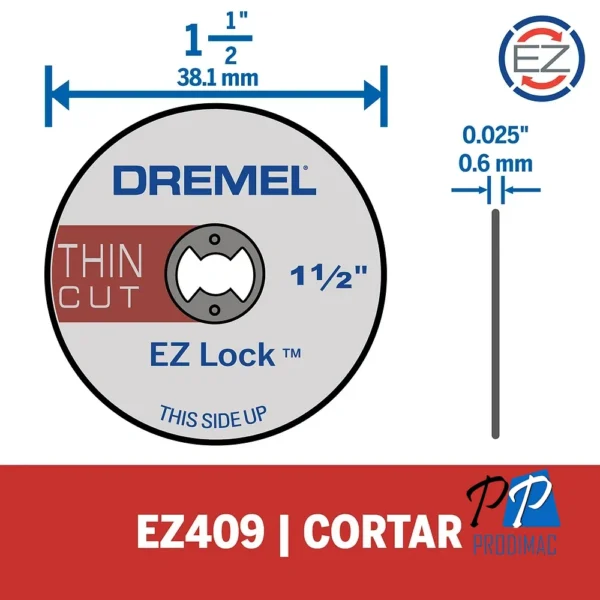 Kit de discos de corte de metal 38mm Dremel EZ409 2615.E40.9AC-000