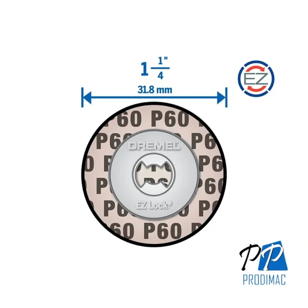 Discos de lija EZ-Lock Grano 60 Dremel EZ411SA 2615.E41.1AD-000