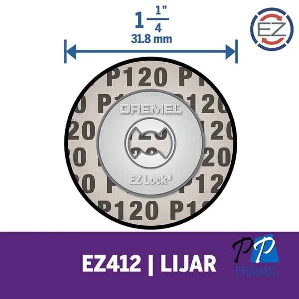 Discos de lija EZ-LOCK - GRANO 120 Dremel EZ412SA 2615.E41.2AC-000