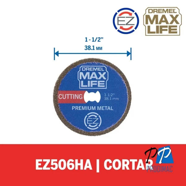 2615.E50.6HA-000-4.webp Disco de Corte Premium 1-1/2" Max Life EZ506HP Dremel 2615.E50.6HA-000