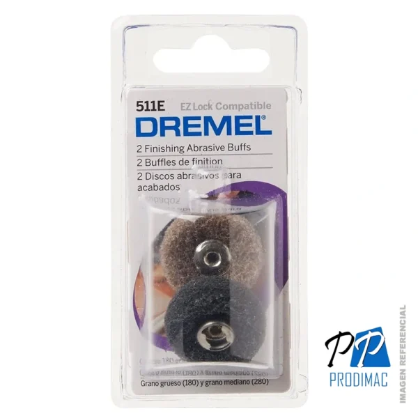 Disco abrasivo pulidor Grano 180, 280 EASY LOCK x 2 Unid Dremel EZ511 2615.E51.1AA-000