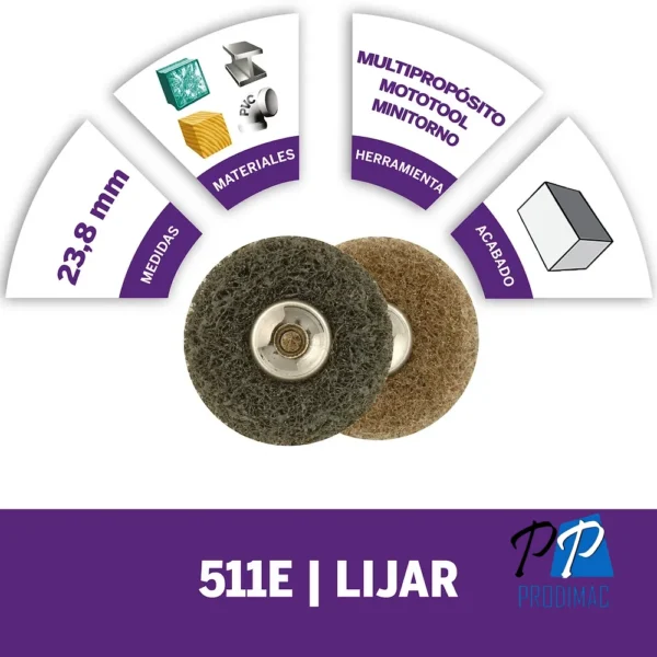 Disco abrasivo pulidor Grano 180, 280 EASY LOCK x 2 Unid Dremel EZ511 2615.E51.1AA-000