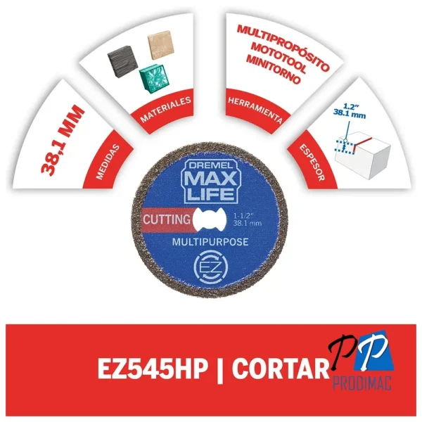 Disco Diamante 1-1/2" Max Life EZ545HP Dremel 2615.E54.5HA-000