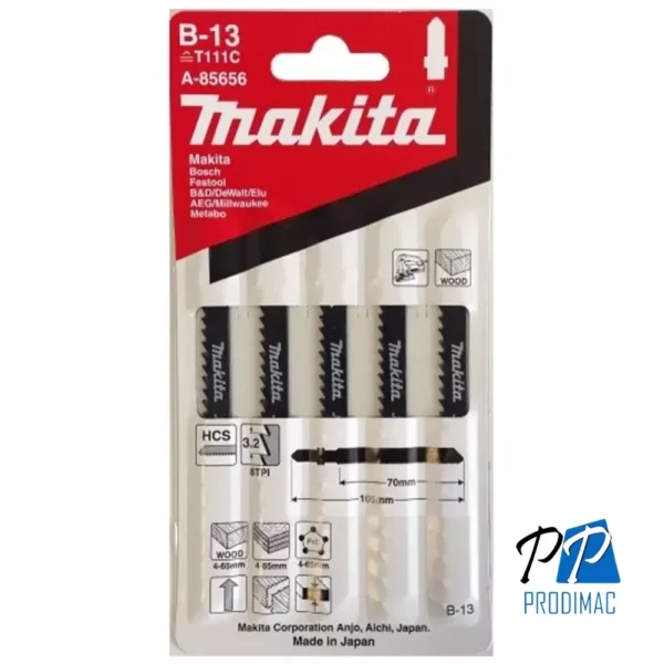 Sierra caladora para madera 3" T111C B-13 x 5unid Corte recto vasto 4-65mm Economico A-85656