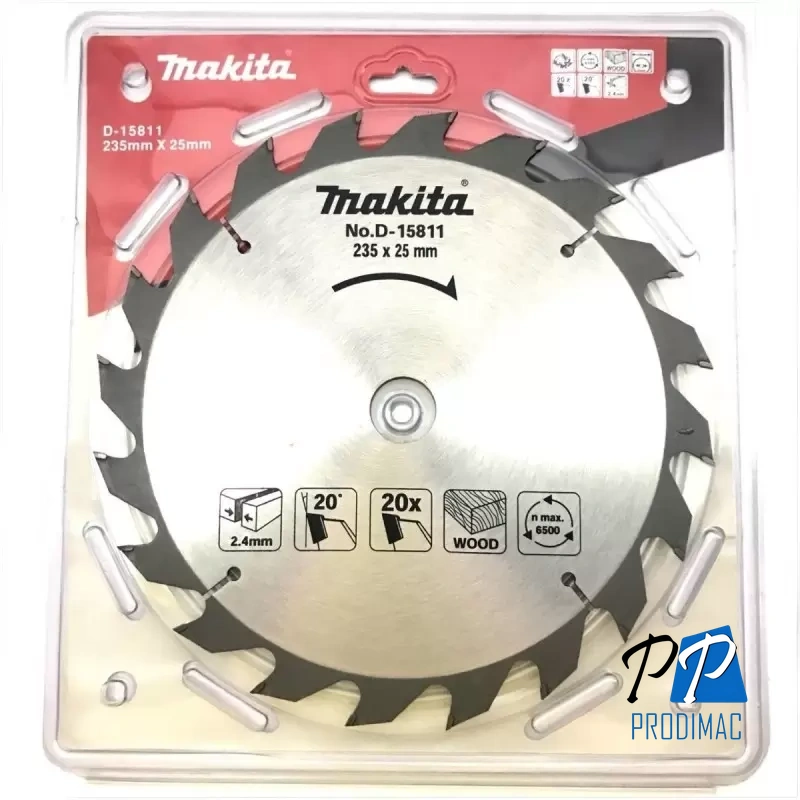 Disco de Sierra Circular para madera 9-1/4" x 0-63/64" 20 D D-15811 Makita