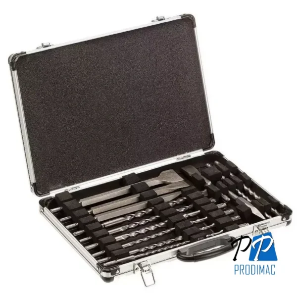 Broca sds Plus y cinceles VARIADOS (17 PZAS) Maletin aluminio D-19180