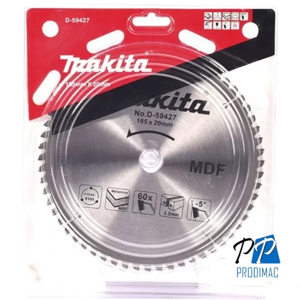 Disco de sierra para melamine (7-1/4x1") (185x25.4mm.) 60D D-59427