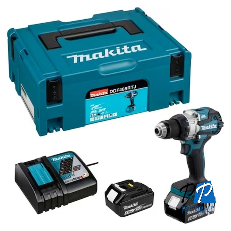 Taladro Atornillador 1/2" 18V BL Incl 2 Bat + Carg Makita DDF489RTJ