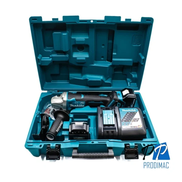 Amoladora Angular 4 1/2" 18V BL 1 Bat y Carg Makita DGA458RTE
