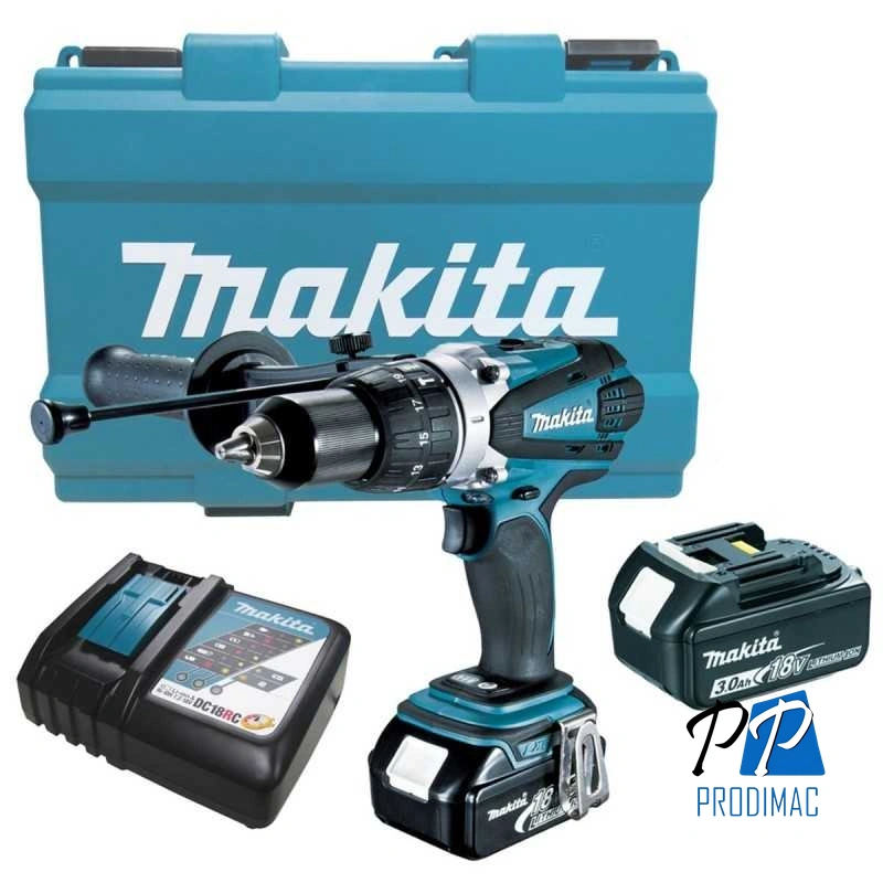 Taladro Percutor 1/2" 18V LXT Incl 2 Bat y Carg Makita DHP458RFE