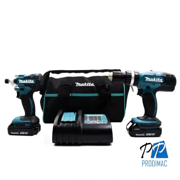 Taladro Percutor 1/2" + Atornillador Impacto 1/4" 18V LXT 2 Bat y Carg Makita DLX2336SYX