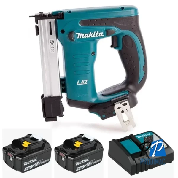 Engrapadora 18V 10 mm (3/8") Cap. 98Clavos (incl. 2 baterias de 3 Ah + Cargador) Makita DST221RFE