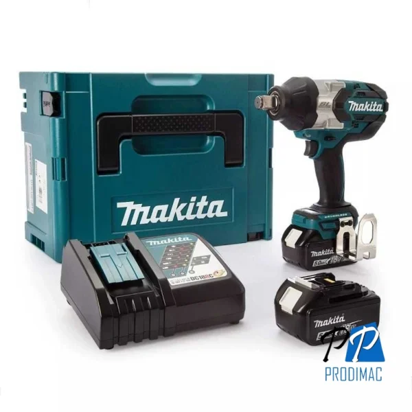 Llave de Impacto 3/4" 18V LXT BL Inc 2 Bat y Carg Makita DTW1001RTJ