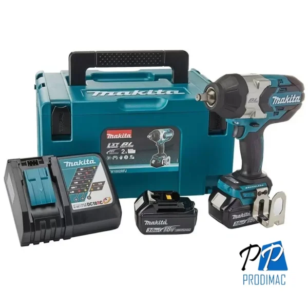 Llave de Impacto 1/2" 18V LXT BL Inc 2 Bat y Carg Makita DTW1002RFJ