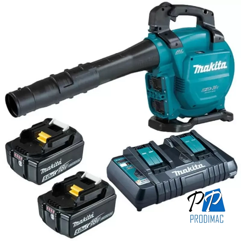Sopladora y Aspiradora Inal. 13.4 m3/min 18V LXT XPT (incl. 2 baterias 5ah + 1 cargador doble + bolsa) Makita DUB363PT2V