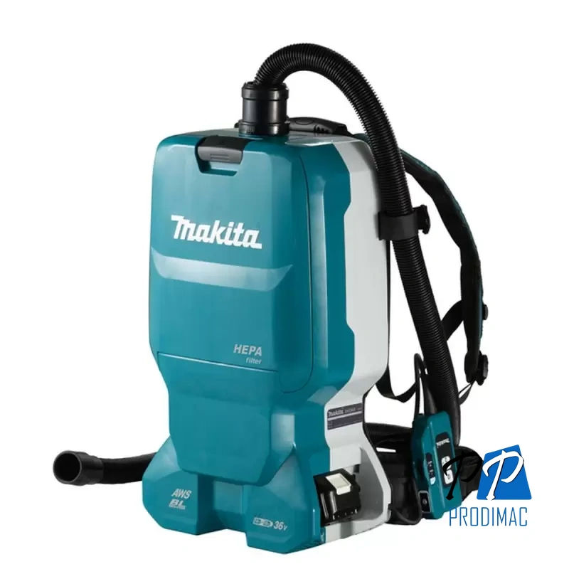 Aspirador de mochila BL 18Vx2 LXT AWS Cap. 6 Litros con proteccion Hepa Makita DVC665Z