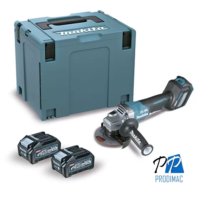 Amoladora Angular 4 1/2" 40V XGT BL Inc 2 Bat + Carg + Makpac Makita GA028GM201