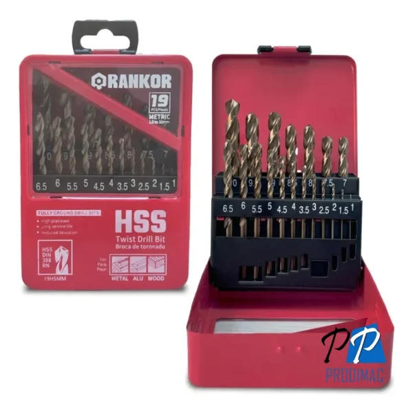 Juego de brocas para metal x19Pzs (1–10 mm) Rankor 100000042