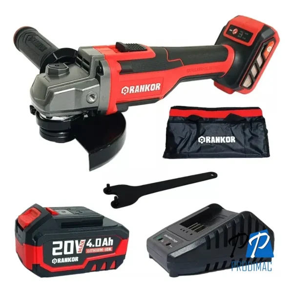 Esmeril Angular de 5" 20V con 3 Velocidades Rankor Brushless