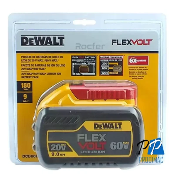 Batería Ion Litio 20V / 60V 9.0Ah Dewalt DCB609-B3