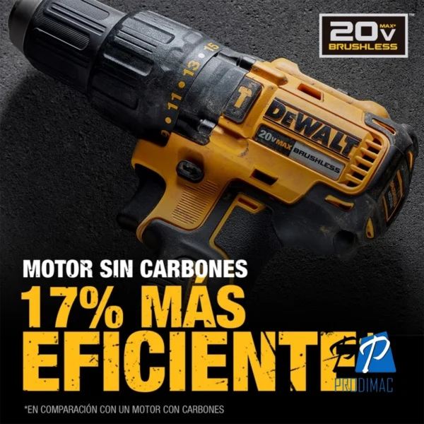 Taladro Percutor 1/2" 20V Brushless 65Nm 1 Bat 3.0 Ah Dewalt DCD7781L1-B2
